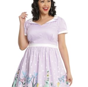 RETRO ALICE IN WONDERLAND DRESS purple size large PINUP STYLE